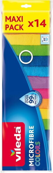 Vileda Microfiber Colors Maxi Pack &ndash; 14 Pieces