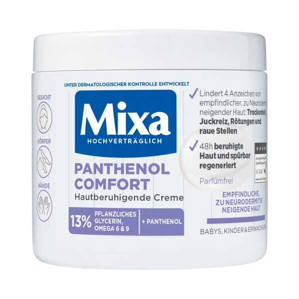 Mixa Panthenol Comfort zklidňuj&iacute;c&iacute; kr&eacute;m, 400 ml