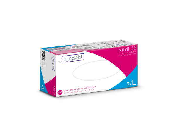 Bingold Nitril 35 fialov&eacute;, vel. L, 100 ks