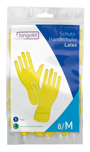 Bingold &ndash; opakovaně použiteln&eacute; latexov&eacute; rukavice, žlut&eacute;, velikost M, 1 kus