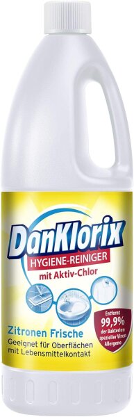 DanKlorix Hygienick&yacute; čistič, Citronov&aacute; svěžest, 1,5 litru