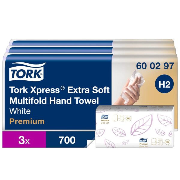 Tork 600297 Xpress extra jemn&eacute; pap&iacute;rov&eacute; ručn&iacute;ky Multifold b&iacute;l&yacute; H2, 21 &times; 100 Počet