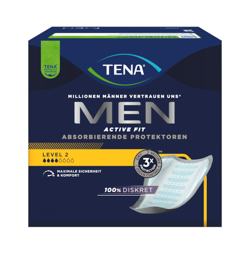 Tena Men Active Fit Level 2 Incontinence Pads, 10 Pieces