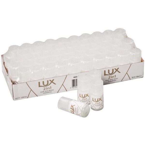 Lux Professional Shampoo & Duschgel 2v1 &ndash; Hotelov&yacute; &scaron;ampon a sprchov&yacute; gel, 50 x 19 ml