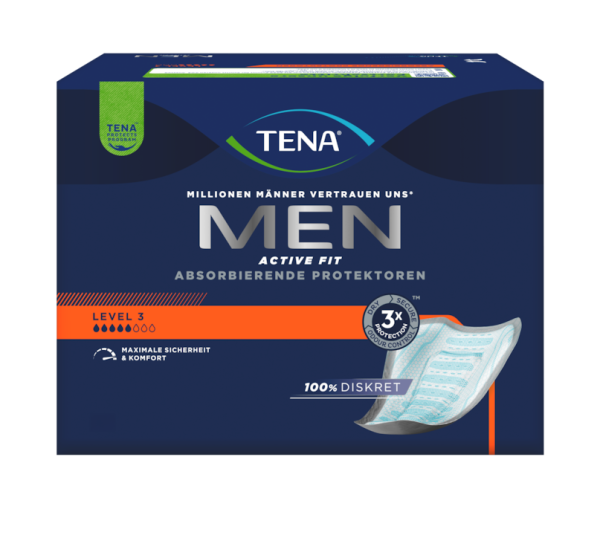 TENA Men Active Fit Level 3 &ndash; Vysoce absorpčn&iacute; p&aacute;nsk&eacute; vložky, 8 ks