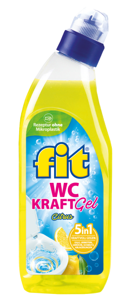 fit Kraftgel 5in1 Citrus &ndash; Siln&yacute; WC čistič s pětin&aacute;sobn&yacute;m &uacute;činkem, 750 ml