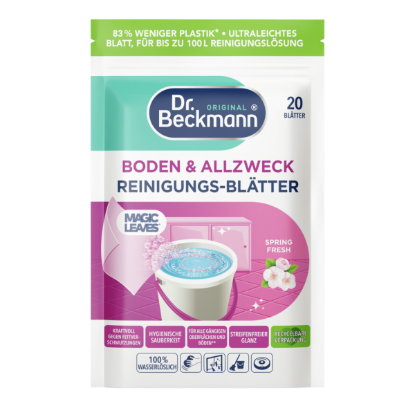 Dr. Beckmann Allzweck Reinigungs-Bl&auml;tter Spring Fresh &ndash; Univerz&aacute;ln&iacute; čistic&iacute; l&iacute;stky, 20 ks