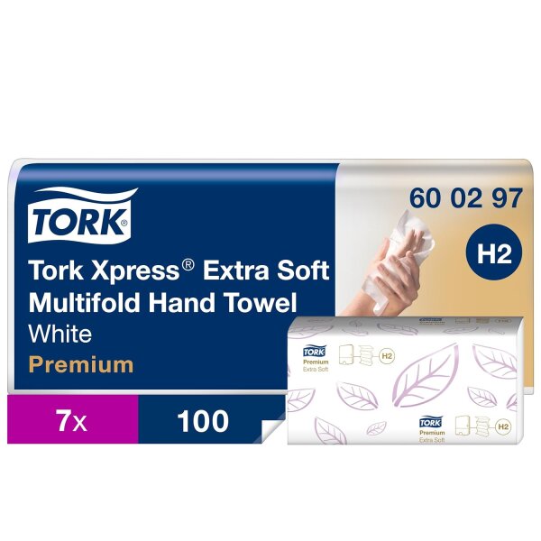 Tork Xpress H2 Premium, pap&iacute;rov&eacute; ručn&iacute;ky Multifold (sklad typu Z), b&iacute;l&eacute;, 700 &uacute;tržků