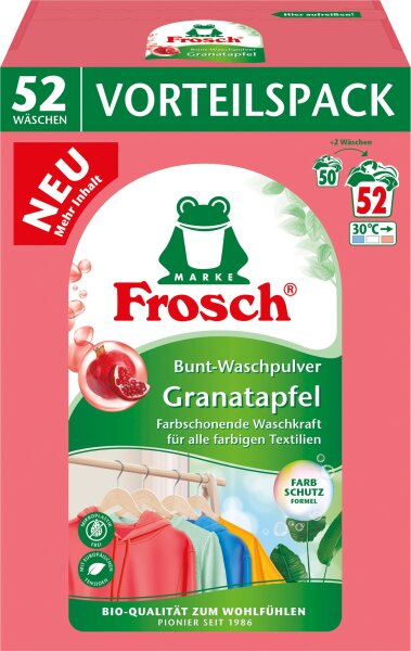 Frosch Gran&aacute;tov&eacute; jablko &ndash; Ekologick&yacute; prac&iacute; pr&aacute;&scaron;ek na barevn&eacute; pr&aacute;dlo, 3,432 kg (52 PD)