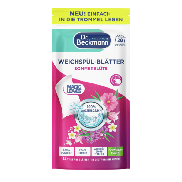 Dr. Beckmann Weichsp&uuml;l-Bl&auml;tter Sommerbl&uuml;te &ndash; Aviv&aacute;žn&iacute; l&iacute;stky, 14 ks