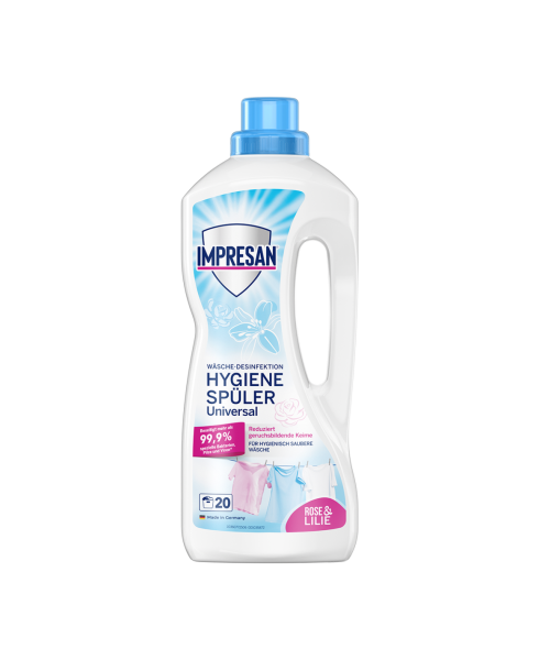 Impresan Hygienesp&uuml;ler Universal &ndash; Dezinfekce na pr&aacute;dlo s vůn&iacute; růž&iacute; a lili&iacute;, 1,5 l