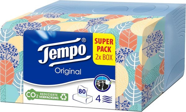 Tempo Duo-Box &ndash; Pr&eacute;miov&eacute; 4vrstv&eacute; pap&iacute;rov&eacute; kapesn&iacute;ky, 2 x 100 ks