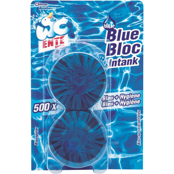 Duck Blue Bloc Intank, modr&yacute; splachovač do n&aacute;držky, 2x50 g