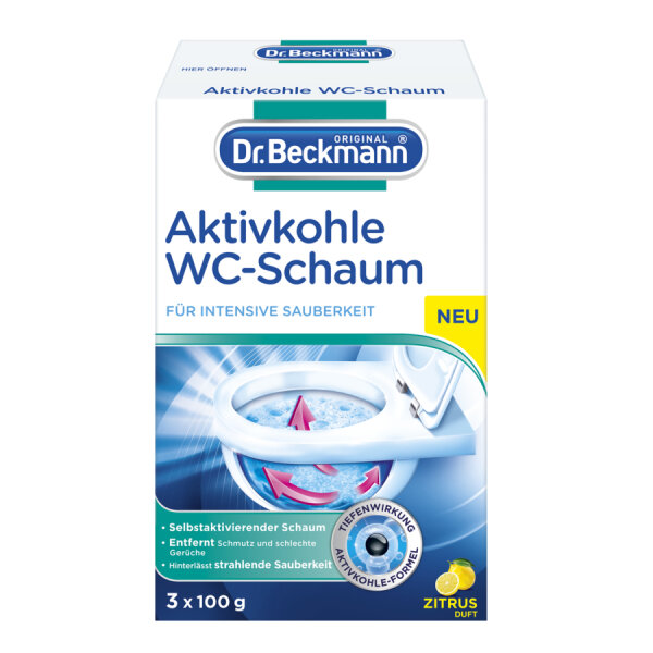 Dr. Beckmann, WC pěna s aktivn&iacute;m uhl&iacute;m, 3 &times; 100 g
