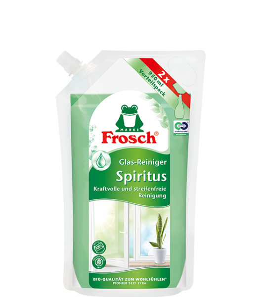 Frosch Spiritus &ndash; Ekologick&yacute; čistič skel a hladk&yacute;ch povrchů, n&aacute;hradn&iacute; n&aacute;plň 950 ml