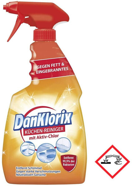 DanKlorix K&uuml;chen-Reiniger &ndash; Hygienick&yacute; čistič do kuchyně s aktivn&iacute;m chlorem, 750 ml